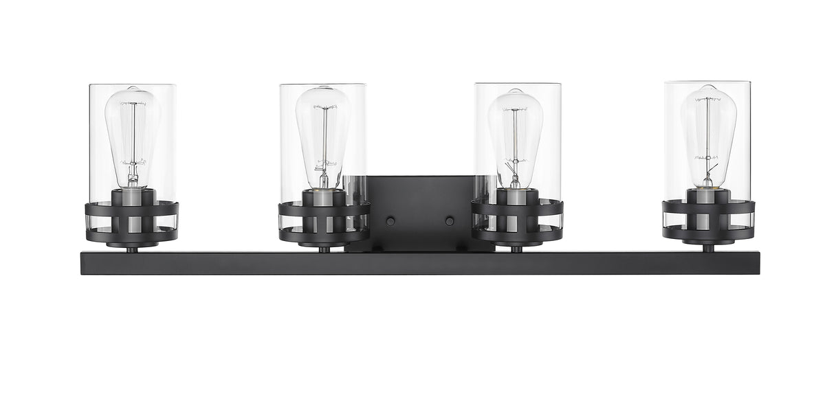 30.25'' Lunden Matte Black 4 Light Bath Vanity