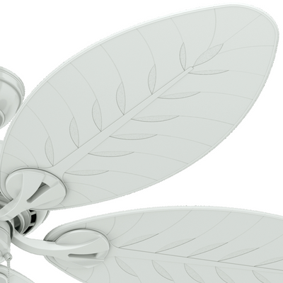 54 inch Bayview White Damp Rated Ceiling Fan and Pull Chain