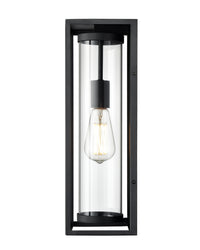 16.5-inch Caleb Textured Black 1-Light Outdoor Wall Sconce