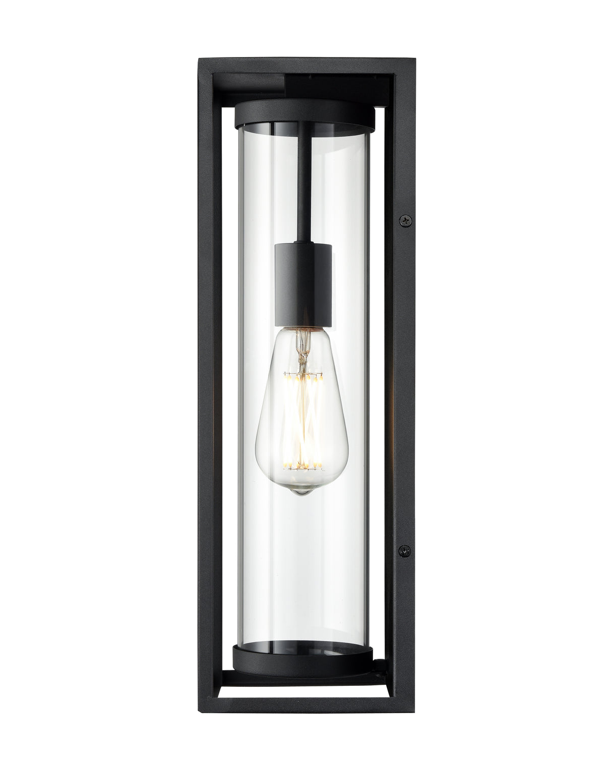 16.5-inch Caleb Textured Black 1-Light Outdoor Wall Sconce