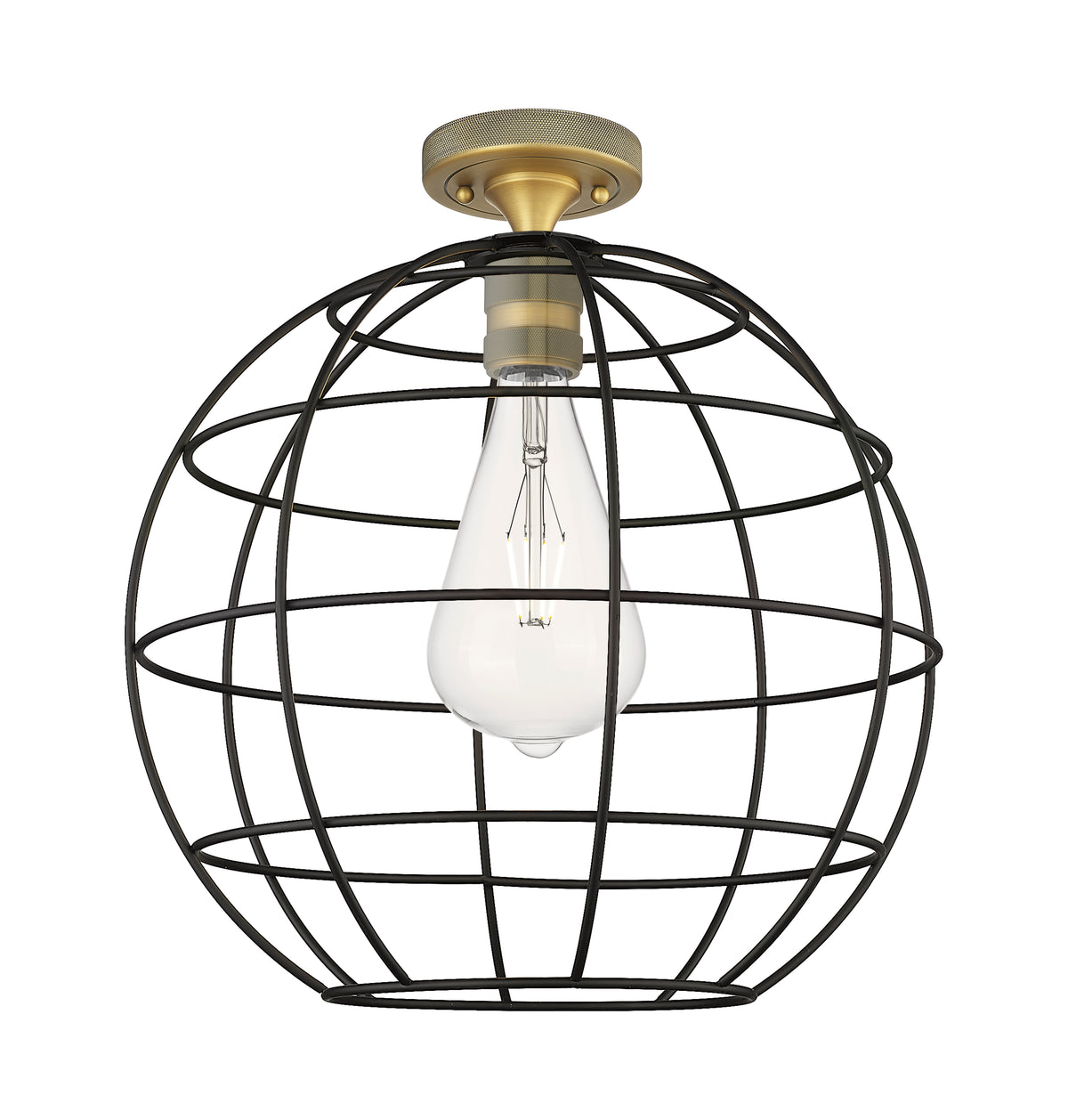 Lake Placid 16-Inch 1-Light Semi-Flush Mount 17.25-Inch High