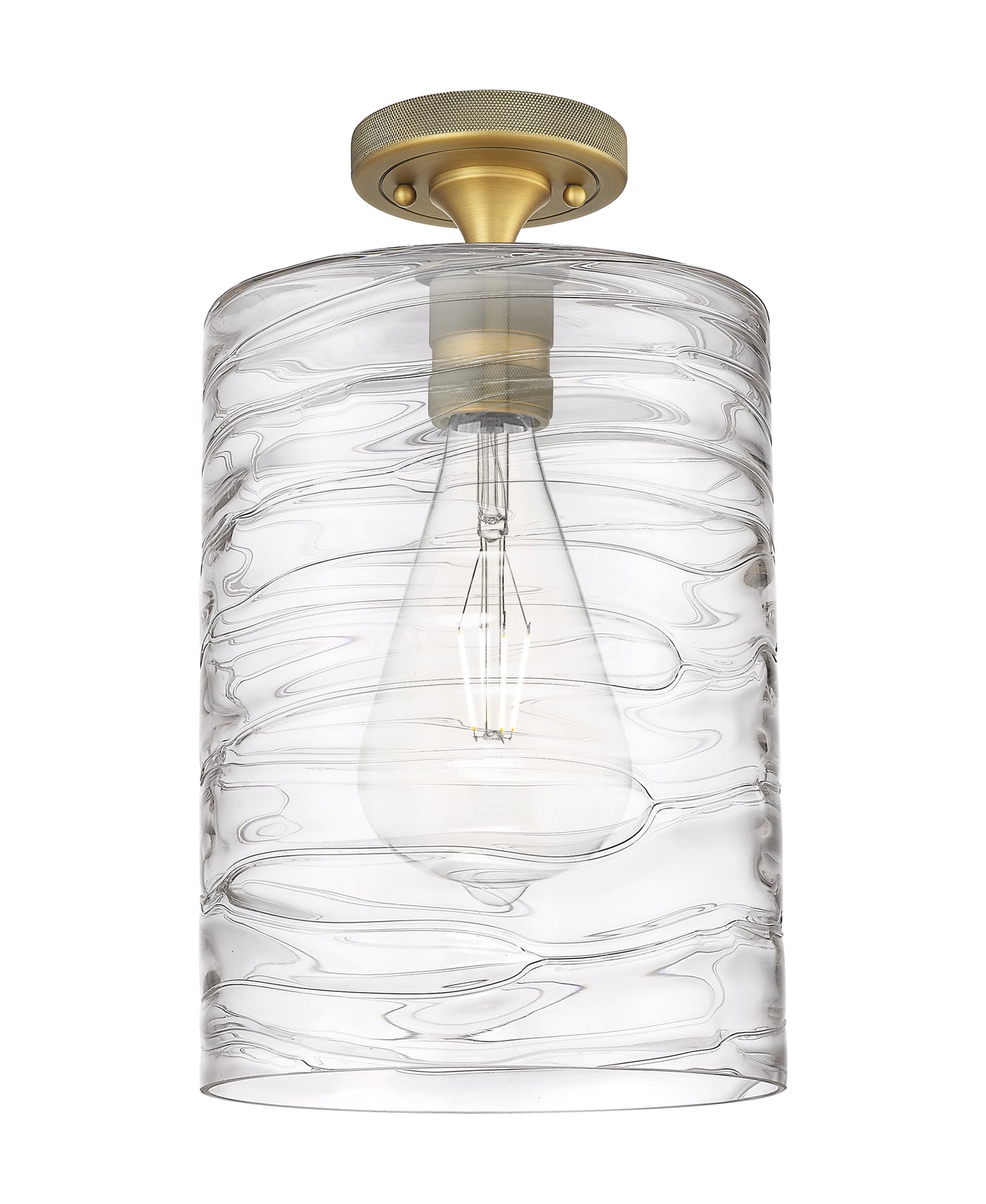 Downtown Flush Mount Satin Nickel Brass