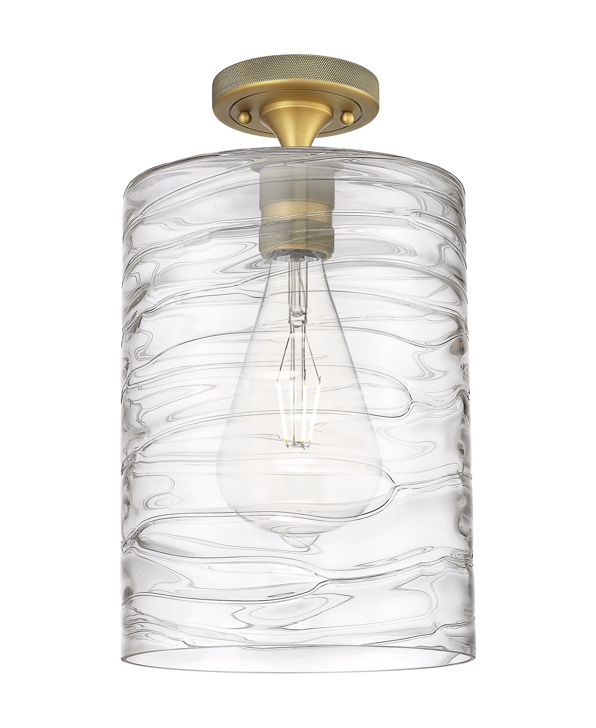 Cobbleskill 9-Inch 1-Light Semi-Flush Mount 14.5-Inch High Dimmable