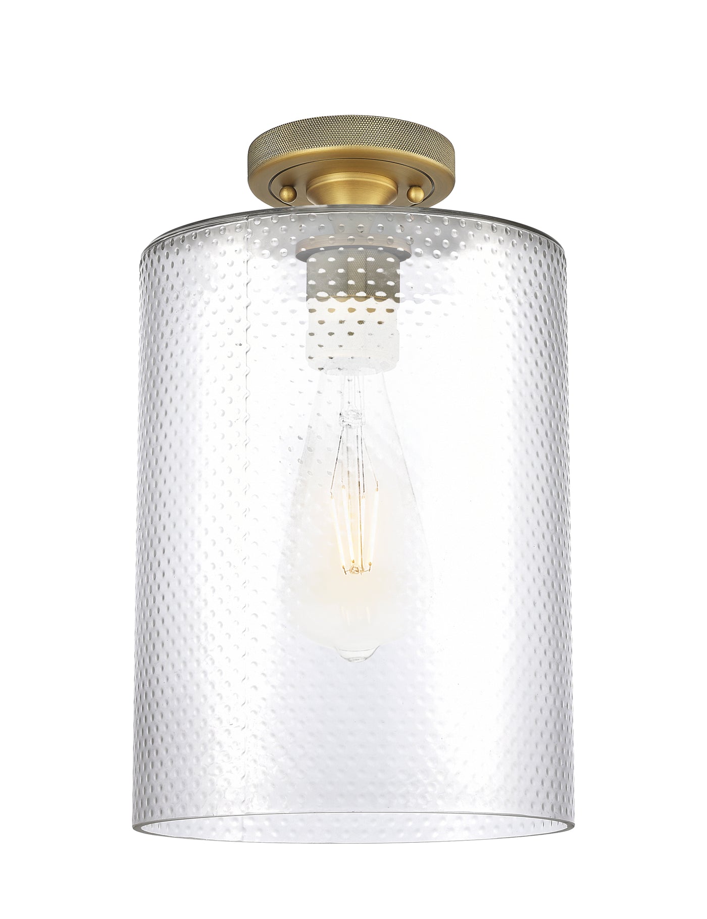Downtown Flush Mount Satin Nickel Glass