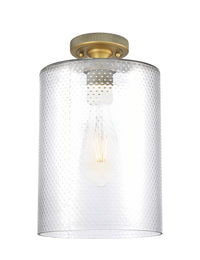 Downtown Flush Mount Satin Nickel Glass