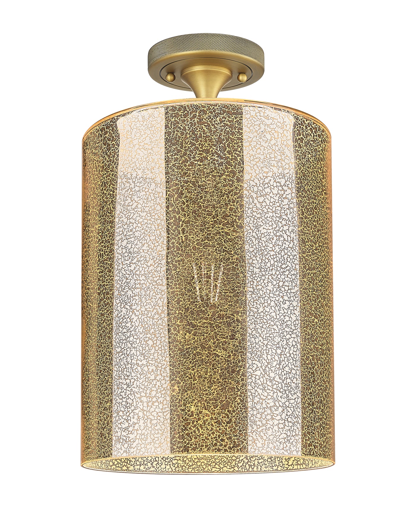 Downtown Flush Mount Satin Nickel Glass