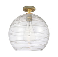 Downtown Flush Mount Satin Nickel Glass