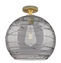 Downtown Flush Mount Satin Nickel Glass