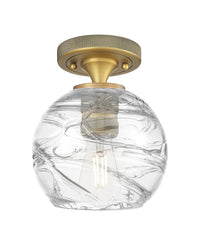 Downtown Flush Mount Satin Nickel Glass