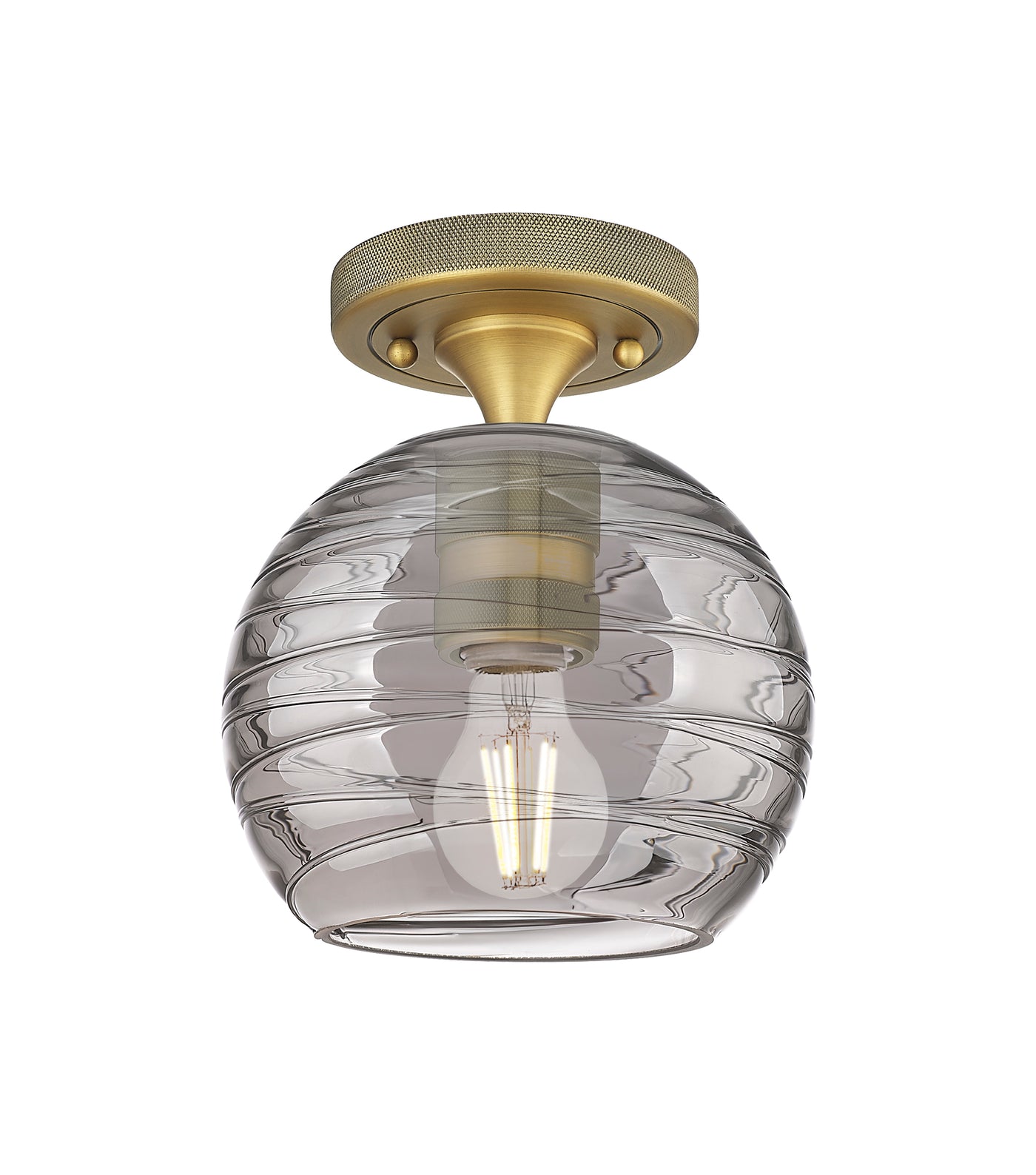 Downtown Flush Mount Satin Nickel Glass