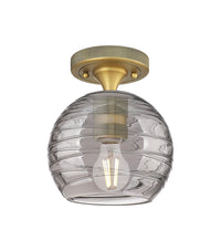 Downtown Flush Mount Satin Nickel Glass