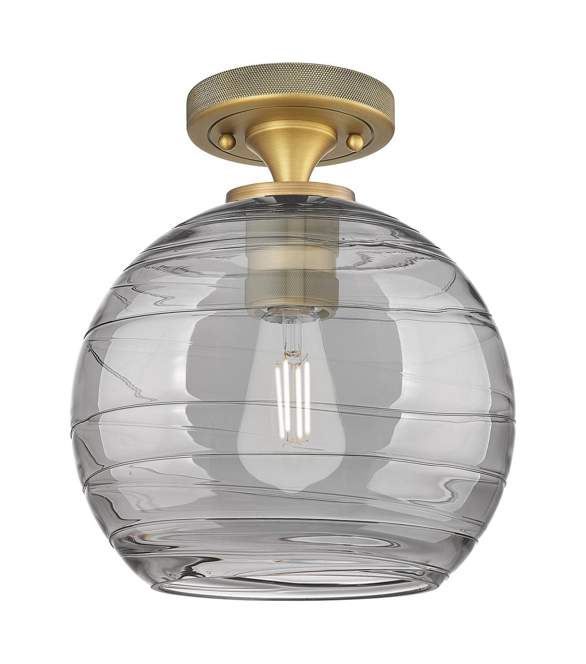 Crown Point 8-Inch 1-Light Semi-Flush Mount Globe Shade