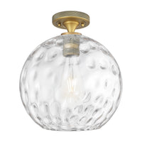 Downtown Flush Mount Satin Nickel Glass