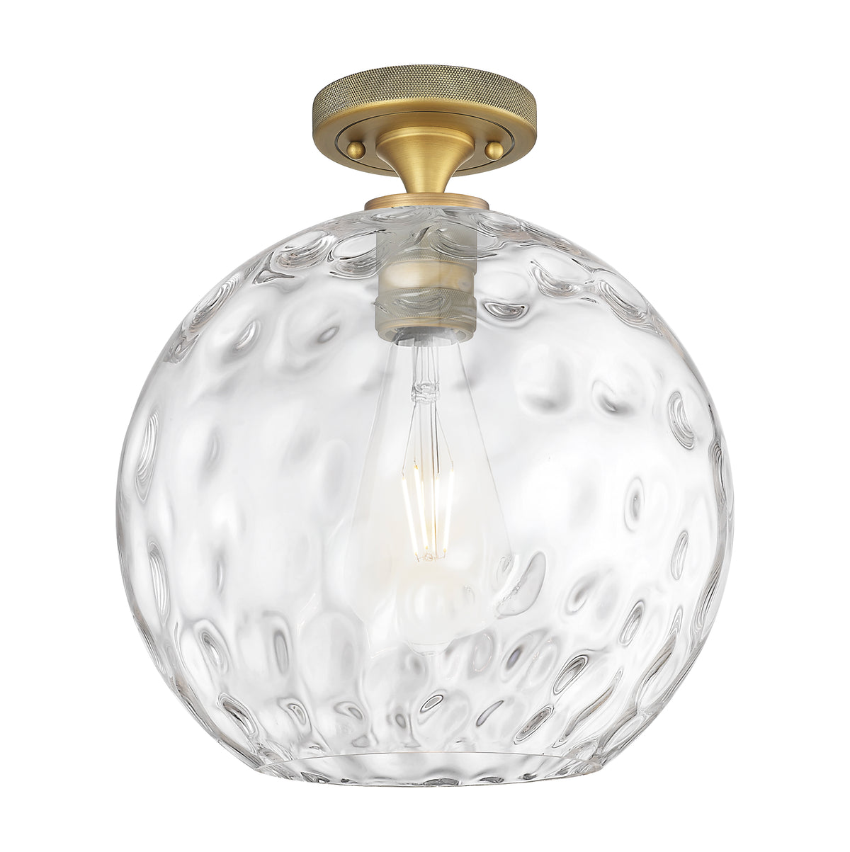 Athens Water Glass 12-Inch 1-Light Semi-Flush Mount 13-Inch High