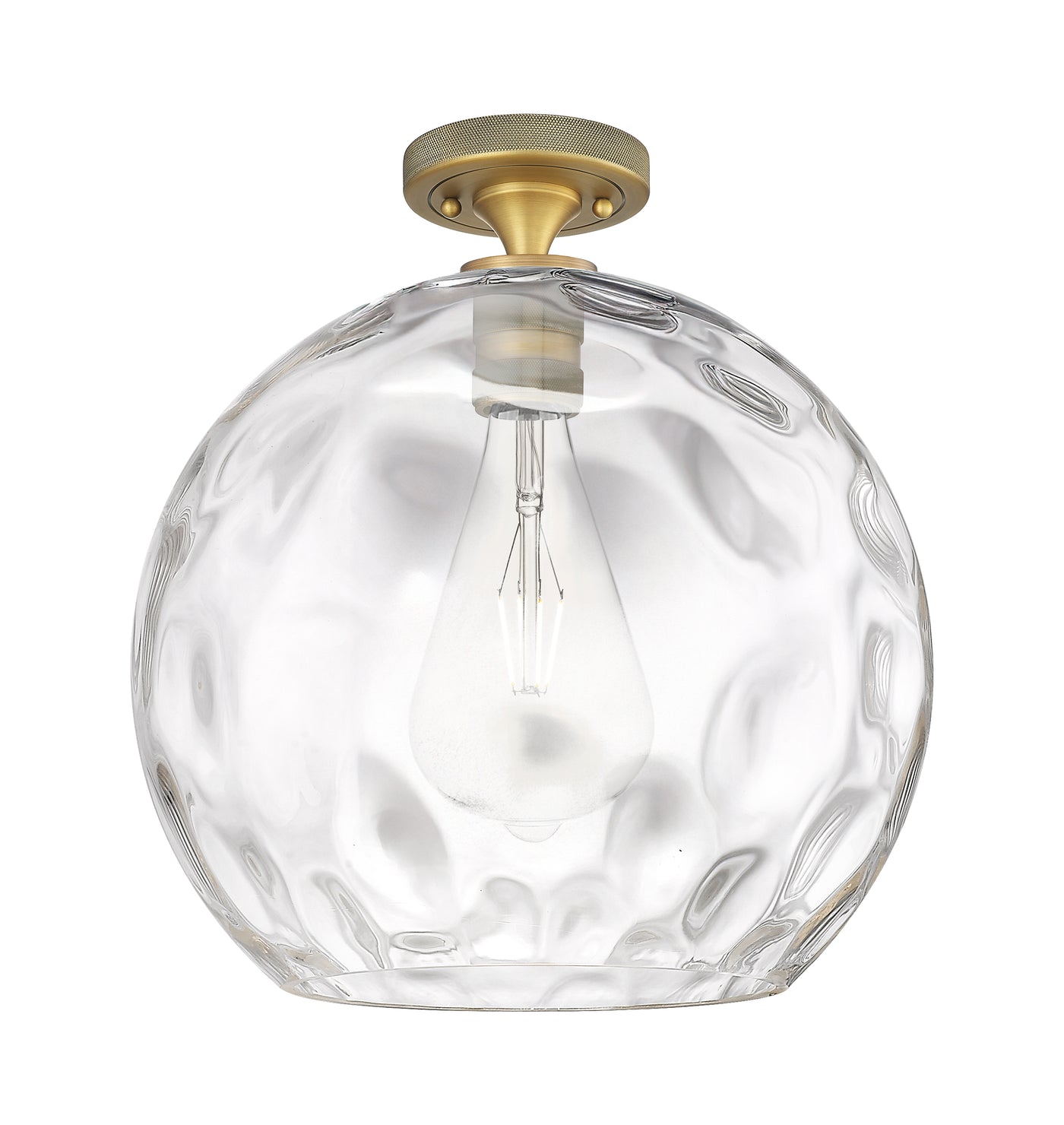 Downtown Flush Mount Satin Nickel Brass