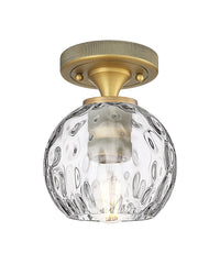 Downtown Flush Mount Satin Nickel Glass