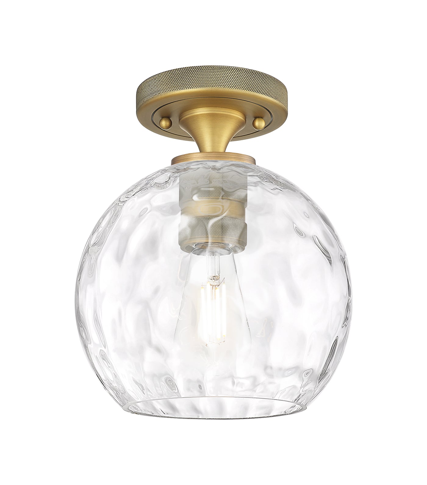 Downtown Flush Mount Satin Nickel Glass