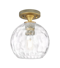 Downtown Flush Mount Satin Nickel Glass