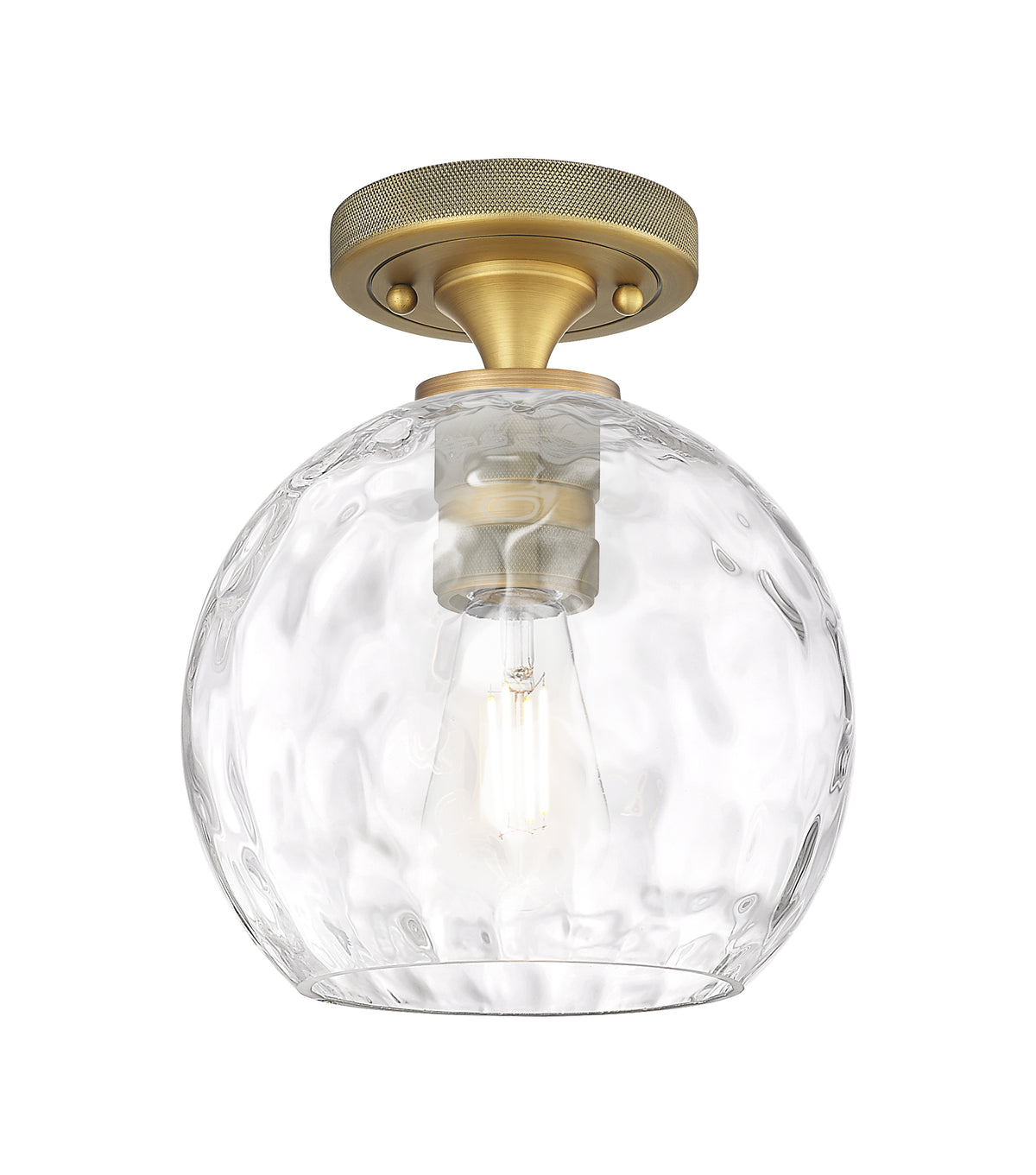 Athens Water Glass 8-Inch 1-Light Semi-Flush Mount 9.5-Inch High