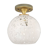 Downtown Flush Mount Satin Nickel Glass