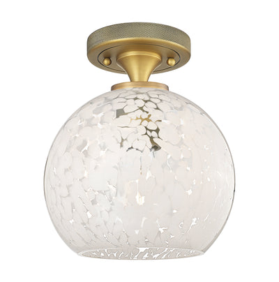 Downtown Flush Mount Satin Nickel Glass