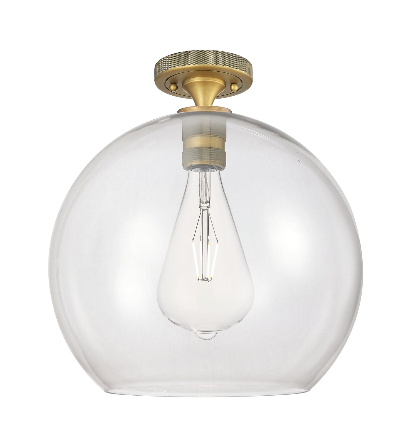 Downtown Flush Mount Satin Nickel Cast Brass