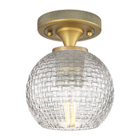 Downtown Flush Mount Satin Nickel Cast Brass
