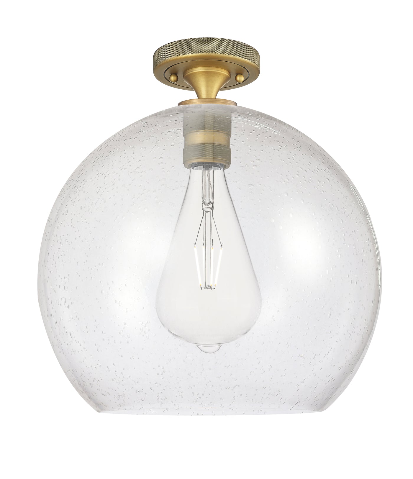 Downtown Flush Mount Satin Nickel Cast Brass