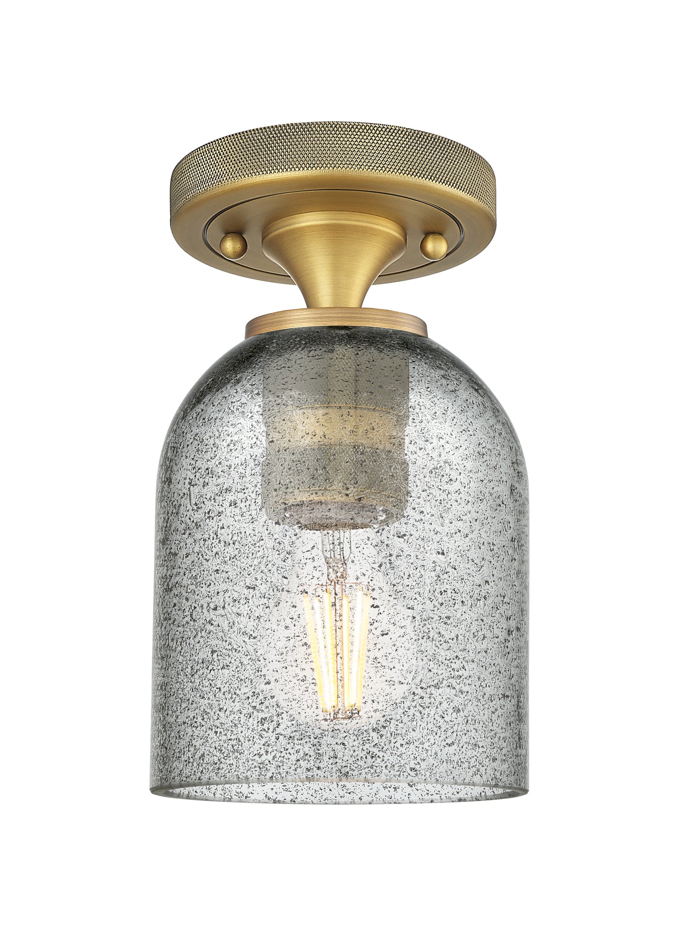 Downtown Flush Mount Satin Nickel Brass