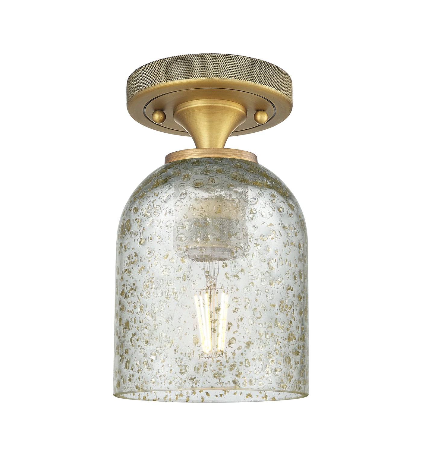Downtown Flush Mount Satin Nickel Brass