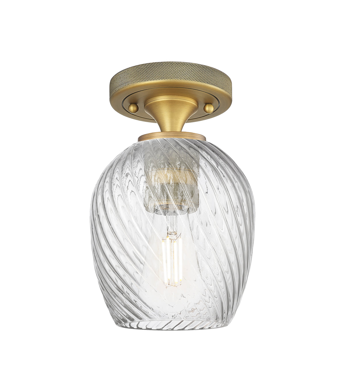 Salina 6-Inch 1-Light Semi-Flush Mount 8.875-Inch High