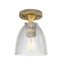 Downtown Flush Mount Satin Nickel Glass