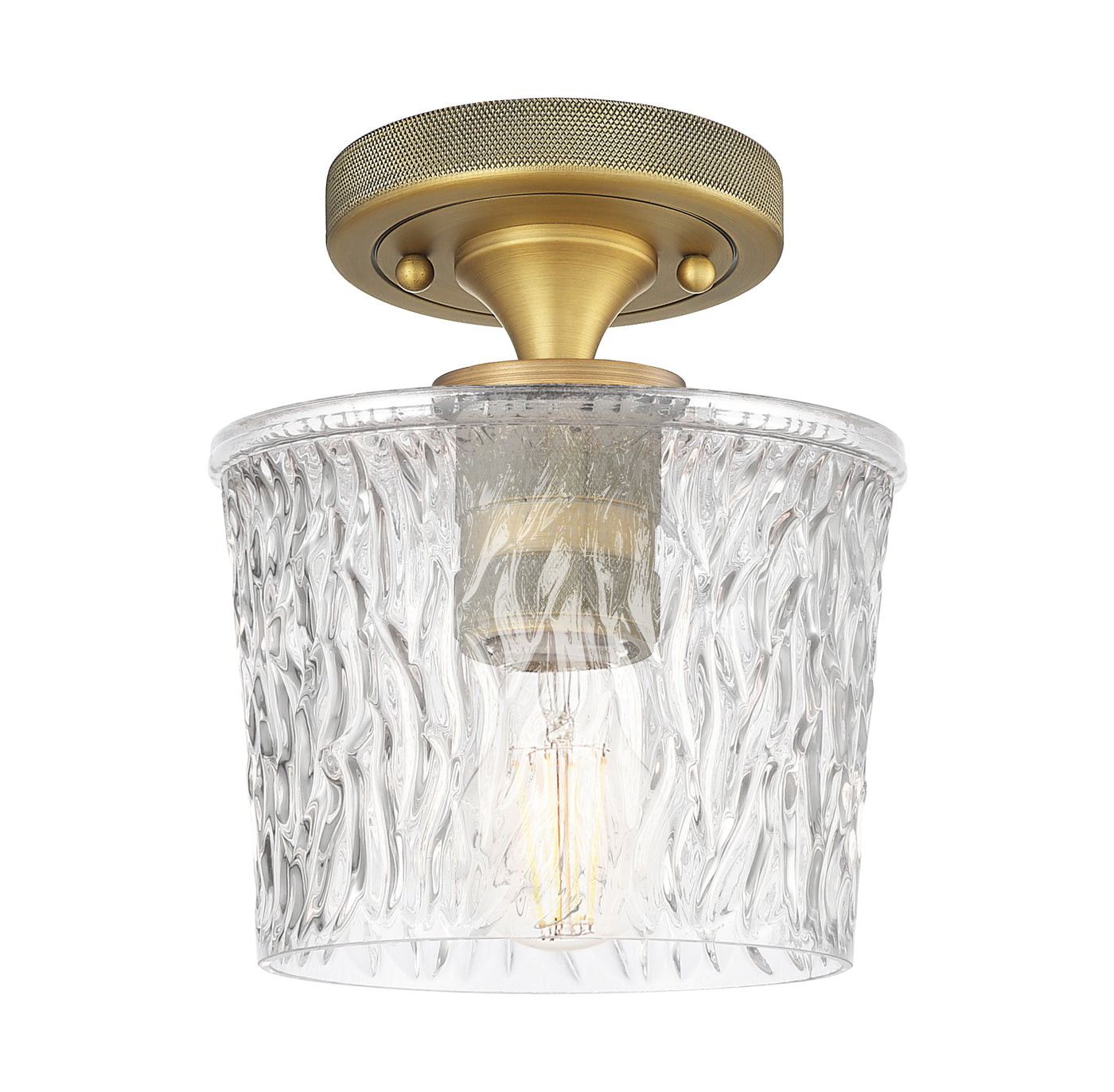 Downtown Flush Mount Satin Nickel Brass