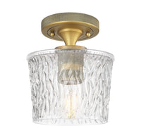 Downtown Flush Mount Satin Nickel Brass