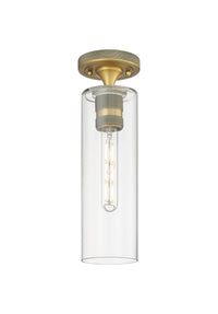 Downtown Flush Mount Satin Nickel Glass
