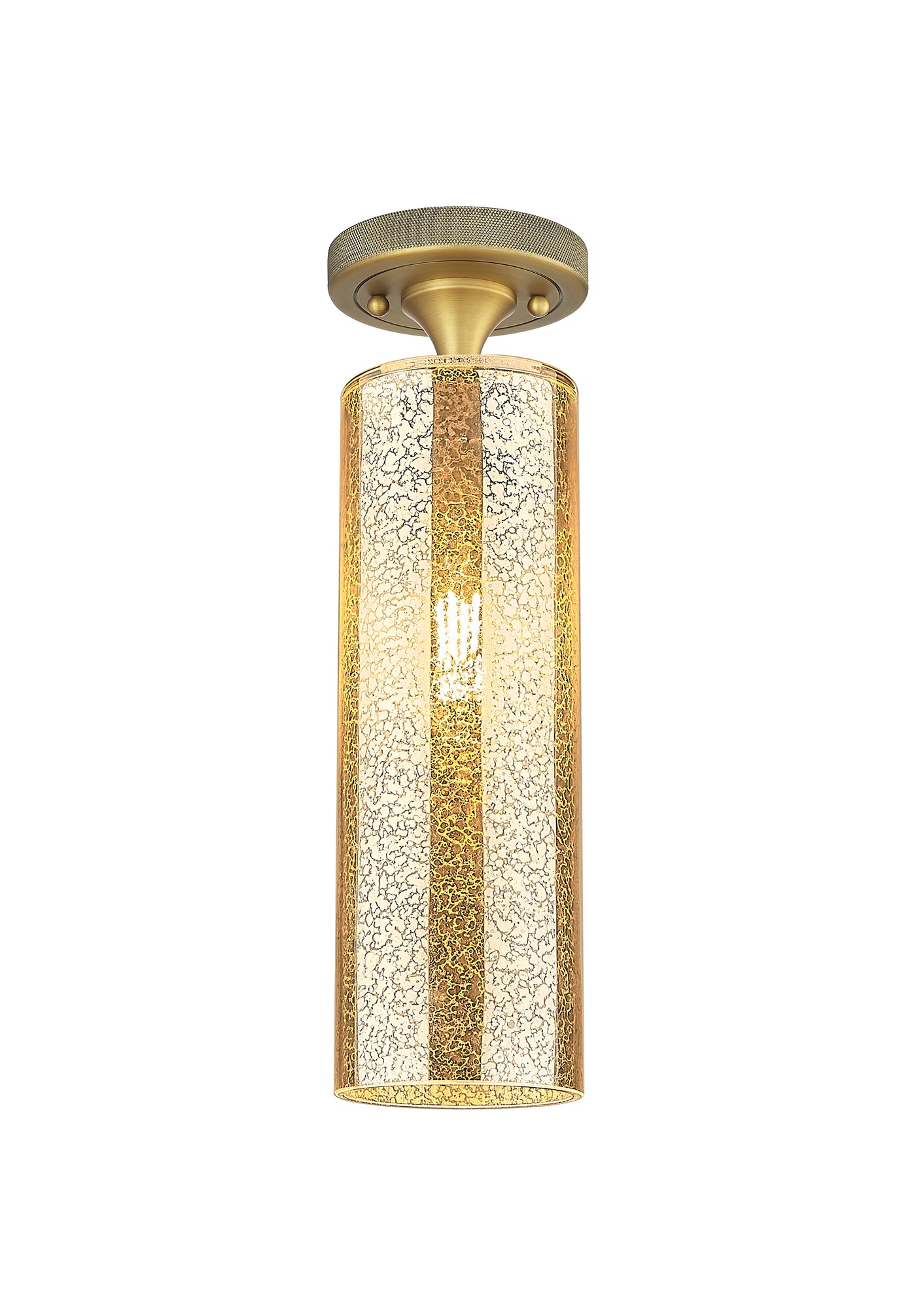 Downtown Flush Mount Satin Nickel Glass