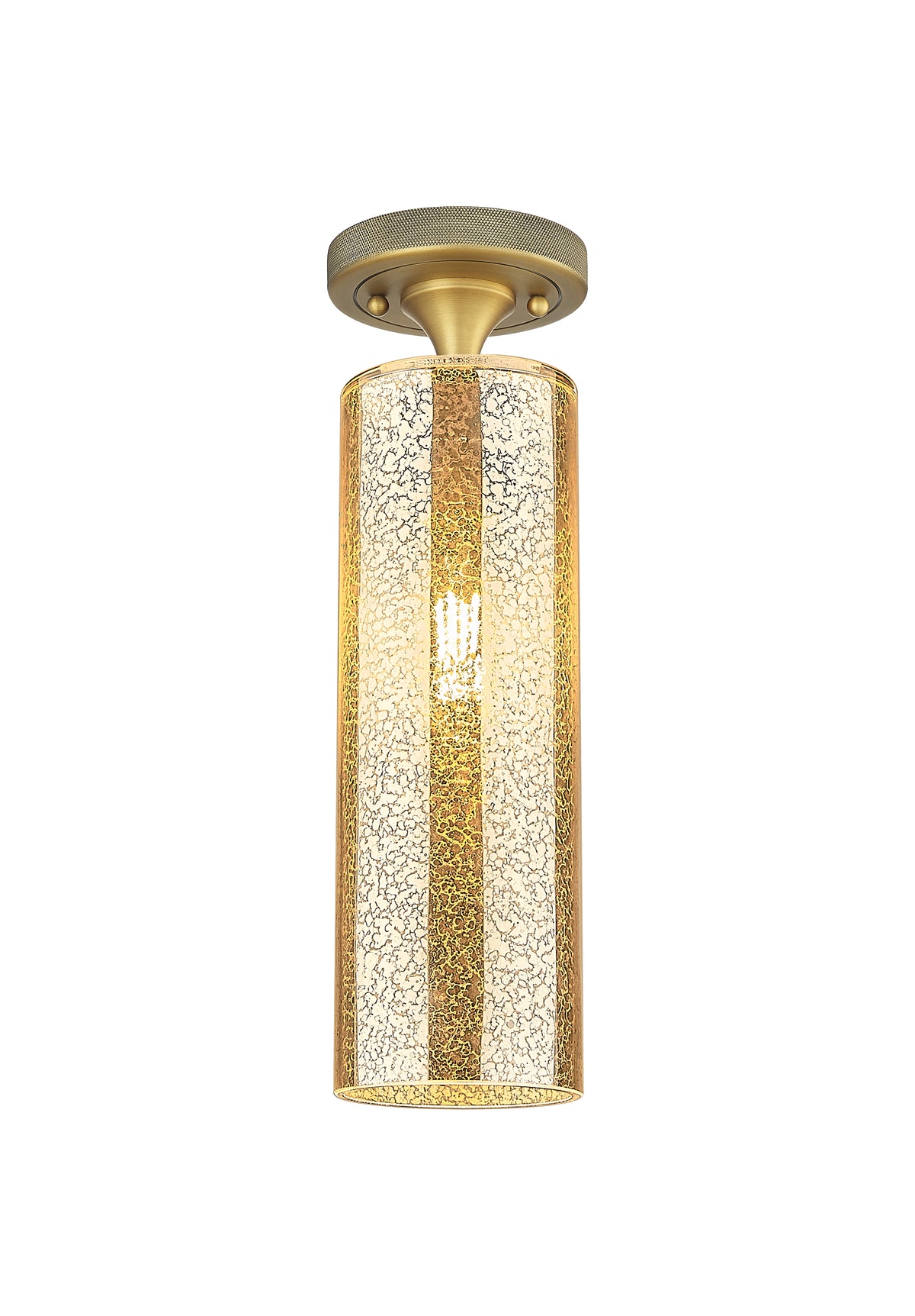 Crown Point 5-Inch 1-Light Semi-Flush Mount Cylinder Shade 15-Inch High
