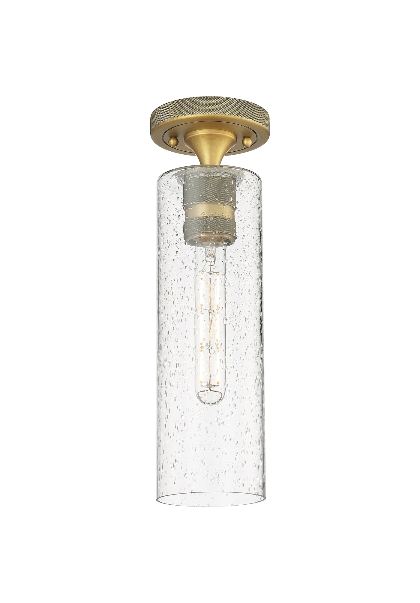 Downtown Flush Mount Satin Nickel Glass