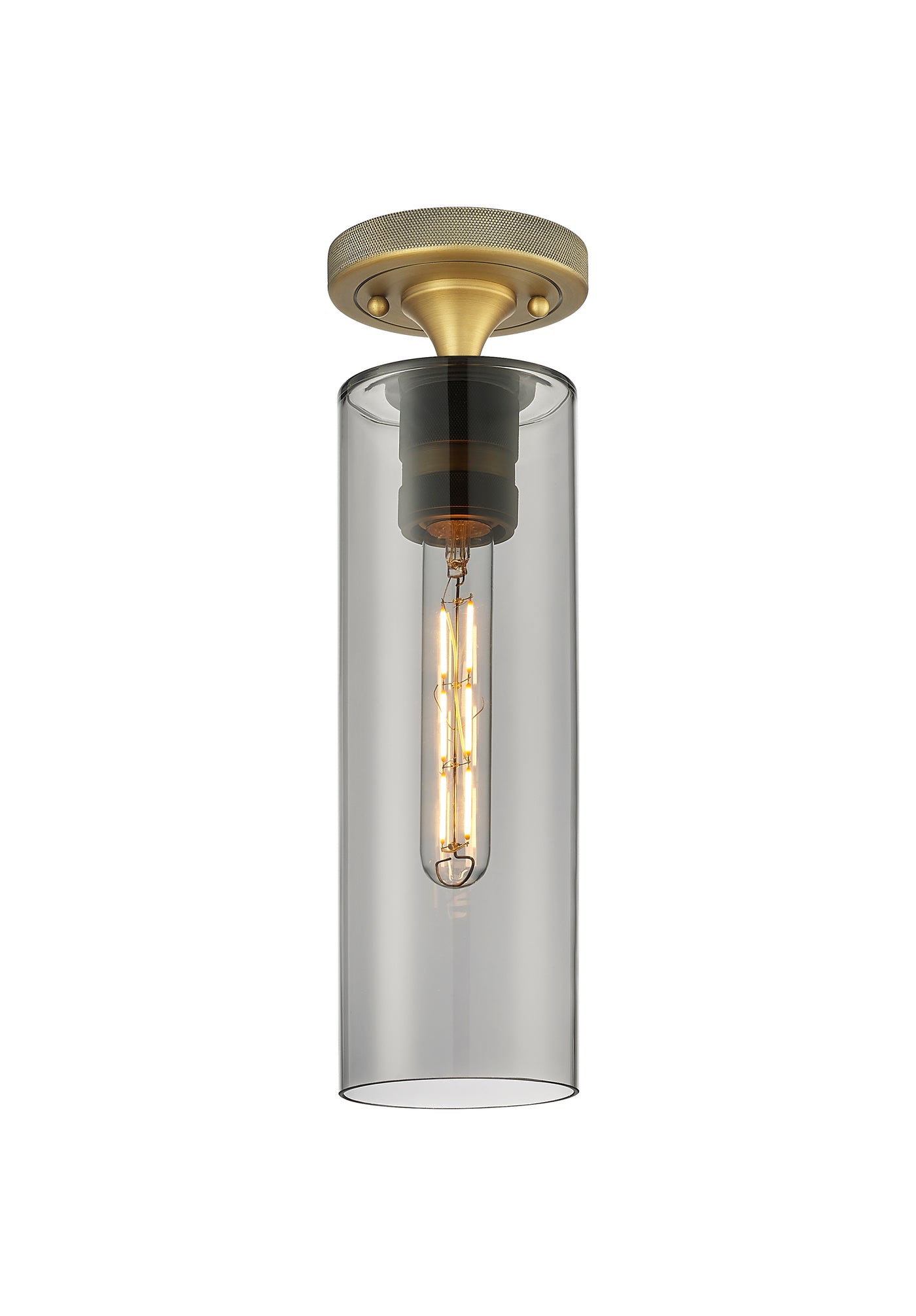 Downtown Flush Mount Satin Nickel Glass