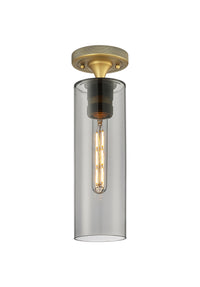 Downtown Flush Mount Satin Nickel Glass