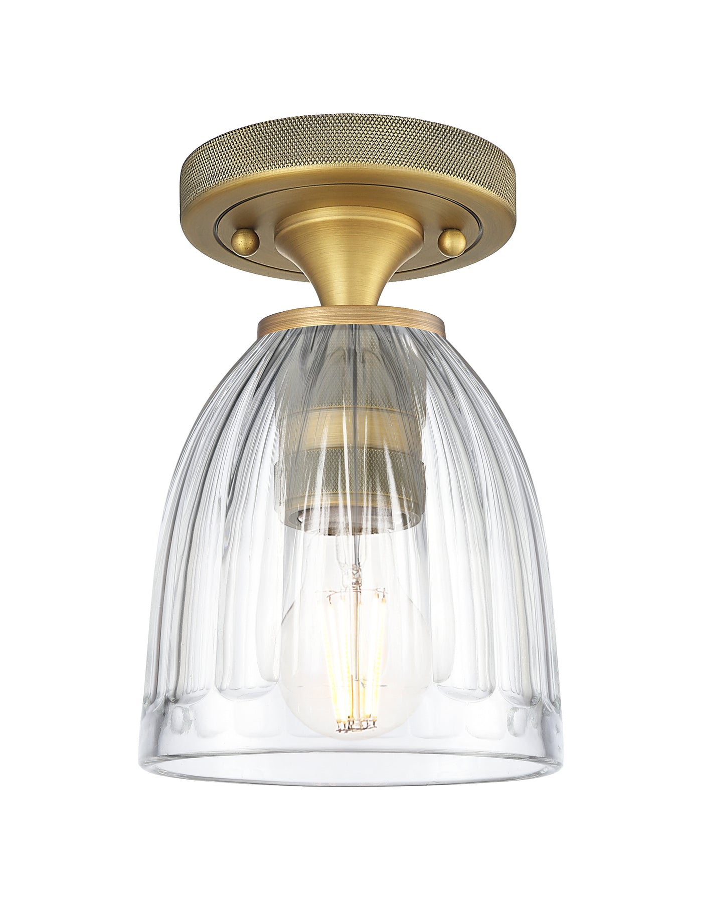 Downtown Flush Mount Satin Nickel Brass