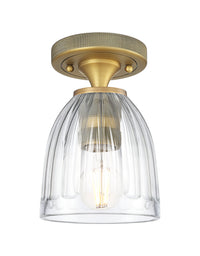 Downtown Flush Mount Satin Nickel Brass