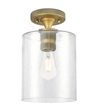 Downtown Flush Mount Satin Nickel Glass