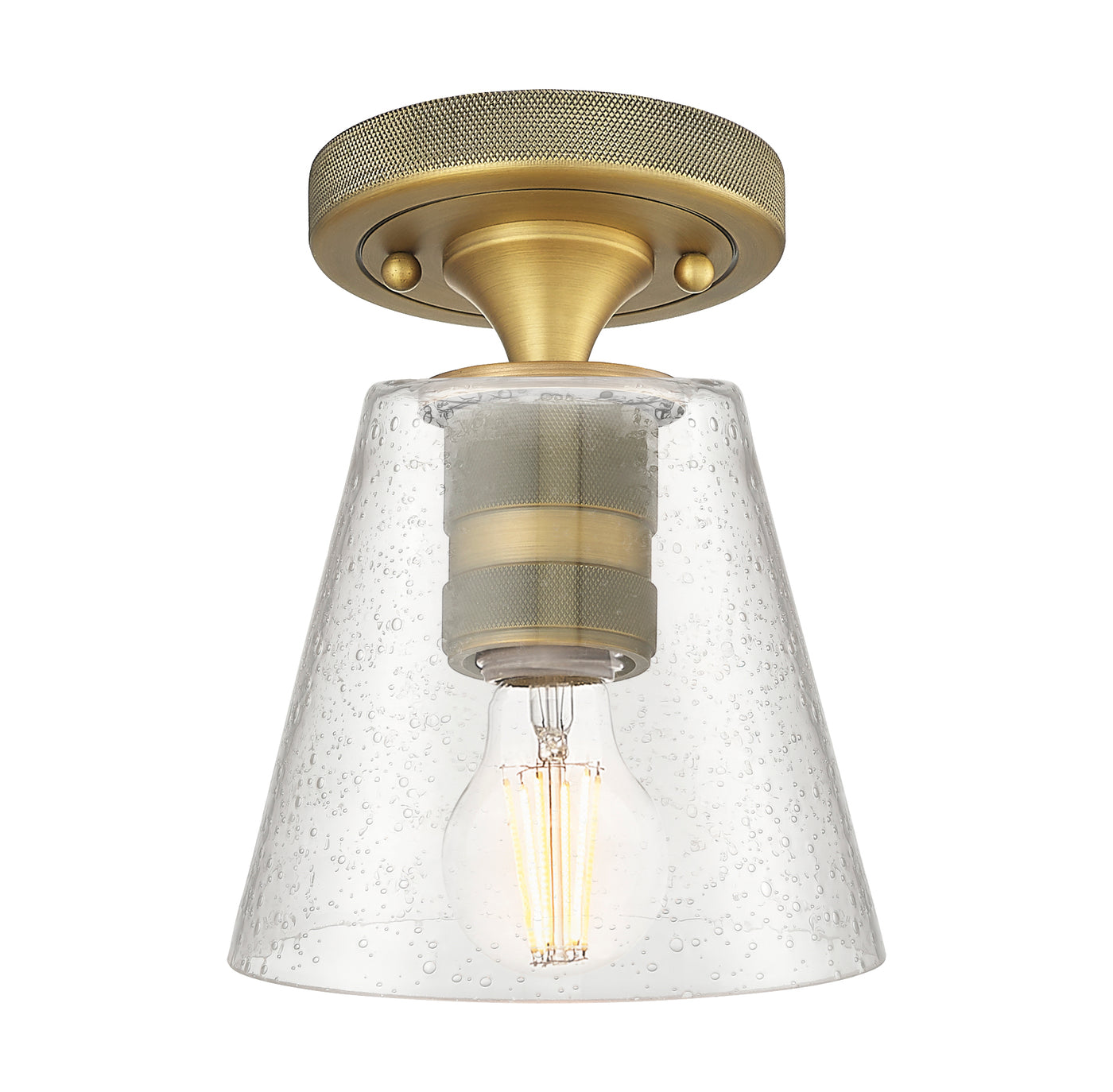 Downtown Flush Mount Satin Nickel Cast Brass