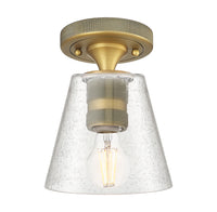 Downtown Flush Mount Satin Nickel Cast Brass