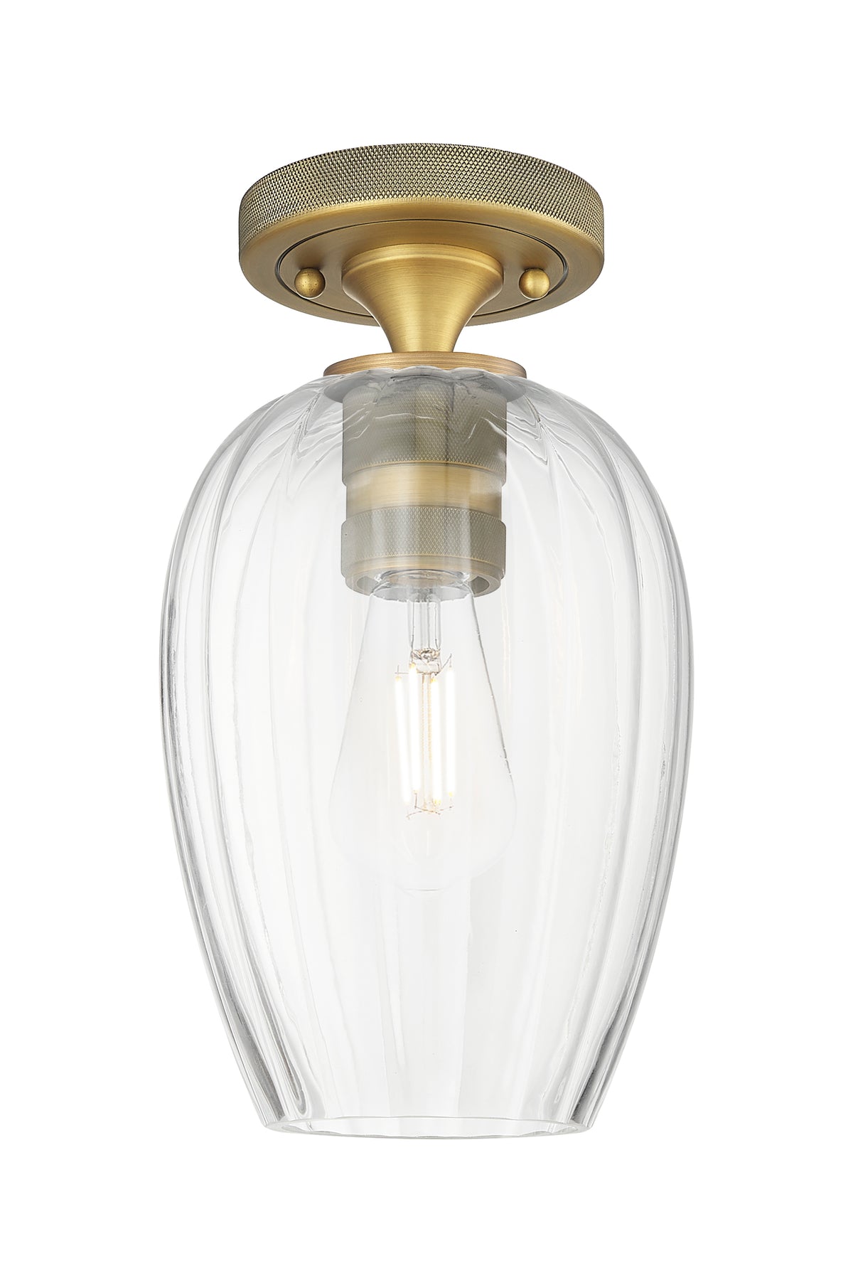 Preston Flute 6-Inch 1-Light Semi-Flush Mount 11.25-Inch High