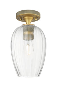 Downtown Flush Mount Satin Nickel Glass