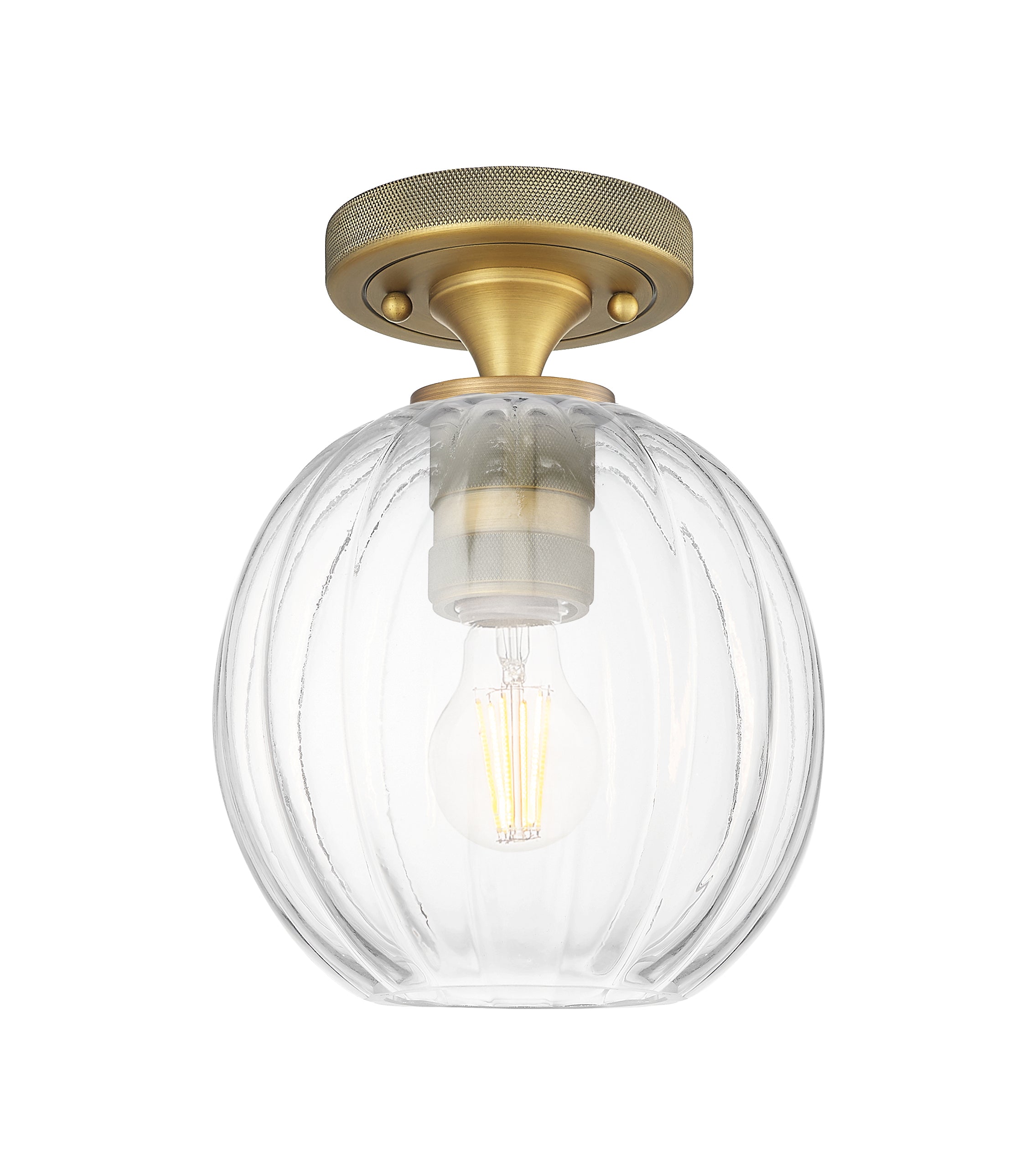 Downtown Flush Mount Satin Nickel Brass