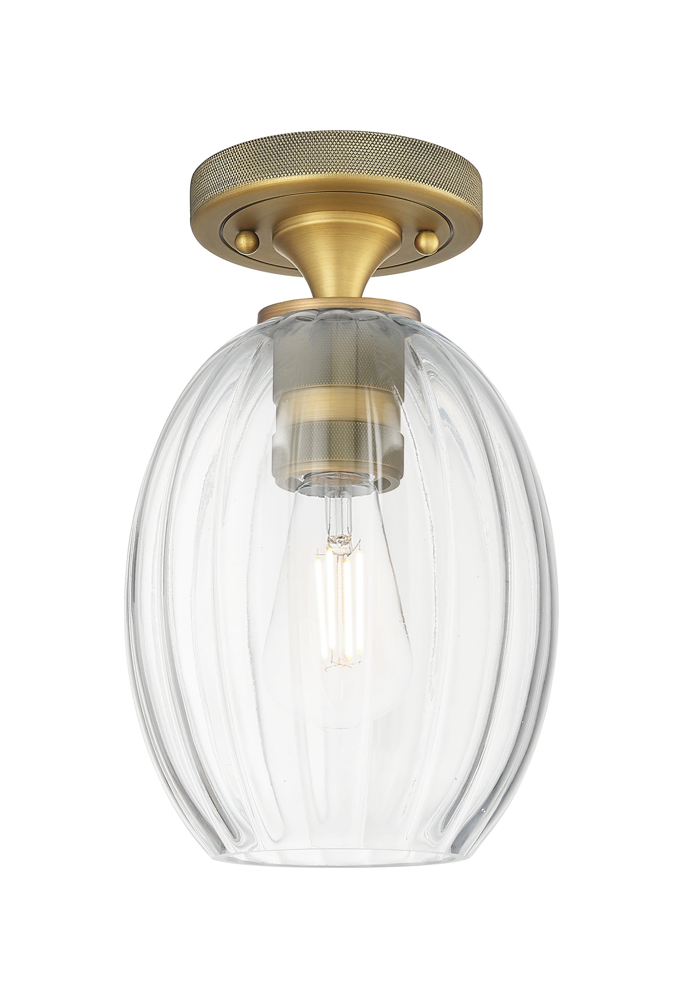 Downtown Flush Mount Satin Nickel Cast Brass