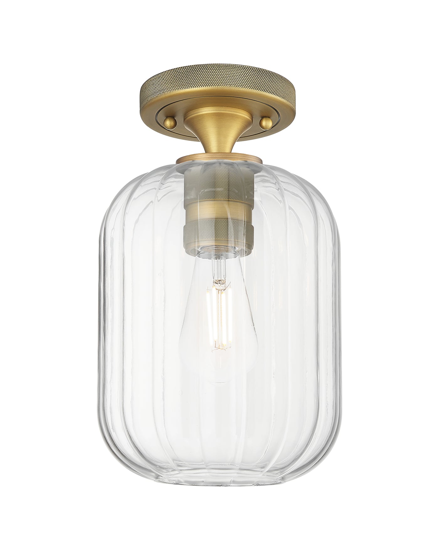 Downtown Flush Mount Satin Nickel Cast Brass